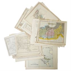 Large collection of 18th century and later maps, including John Cary, Thomas Moule, Jones,...