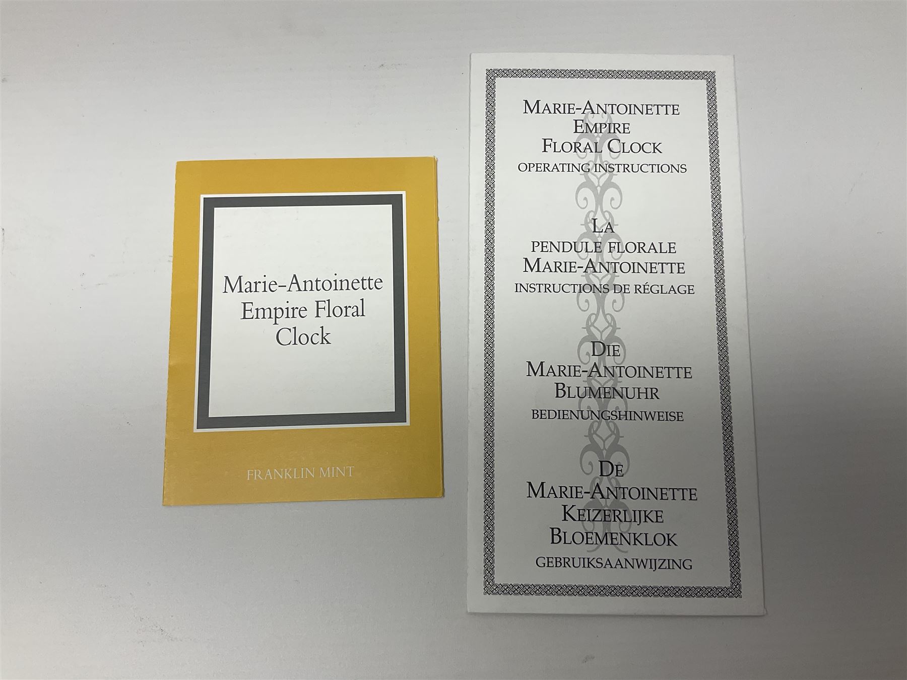 Franklin Mint; Marie Antoinette flowers of Versailles clock, H42cm