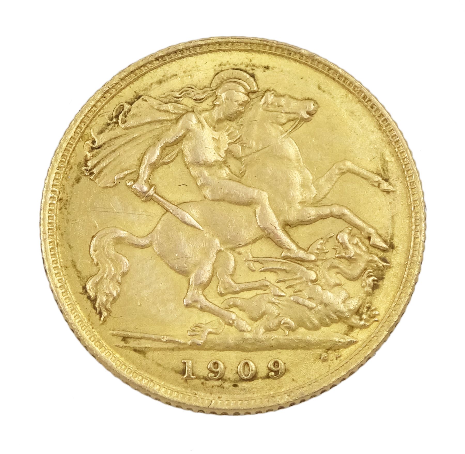 King Edward VII 1909 gold half sovereign coin
