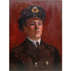 English School (20th century): Portrait of an Officer, oil on board unsigned 60cm x 45cm