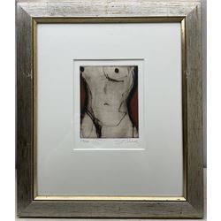 Sergei Firer (Russian 1954-): Nude Studies, set of three limited edition colour etchings signed and numbered in pencil, with blindstamp, 18cm x 15cm (3)