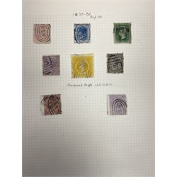 Australia New South Wales stamps, including 1850-4 various imperf issues, 1854-6 including five pence, six pence, one shilling etc, 1856-60 registered letter stamps, 1861-88 five shillings etc, housed on pages