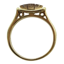 14ct gold three stone diamond ring, stamped 585