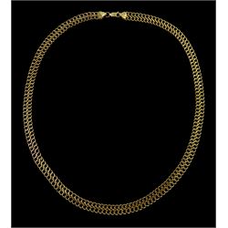 9ct gold flattened infinity link necklace, hallmarked
