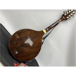 Ashbury eight-string mandolin with two-piece mahogany back and spruce top, simulated ivory, bone and mother-of-pearl mounts L73.5cm; in soft carrying case