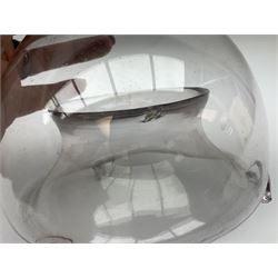 19th Century glass fly trap and stopper, H20cm