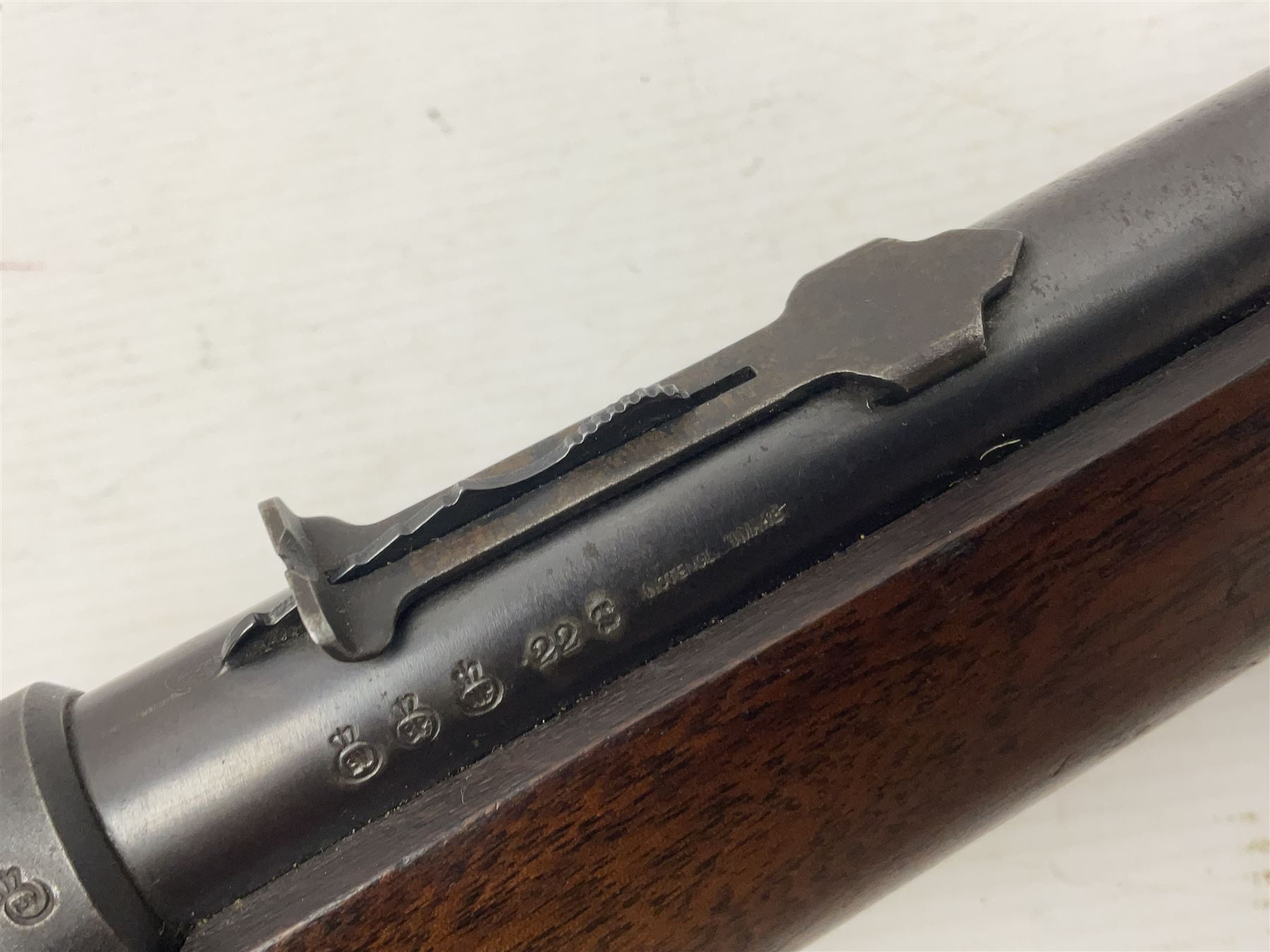 Winchester Model 74 .22 Short semi-automatic single shot rifle, the 61cm(24