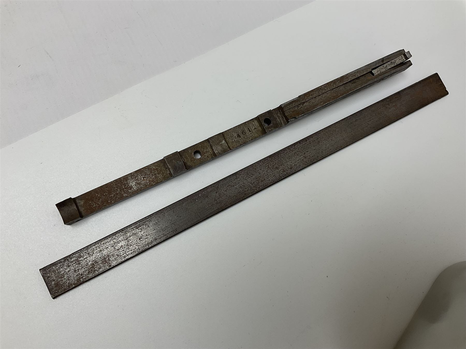 Assorted rifle and pistol spares; early Gem air rifle with sawn off barrel (piece present); telescopic sight; canvas/leather ammunition pouch; Mauser stock; barrel browning solution etc