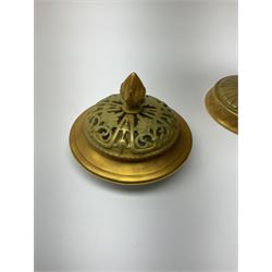 A Royal Worcester potpourri vase and cover, shape 1813, the bulbous body hand painted with pink roses and signed A Watkins, supporting a gilded and burnished pierced cover, upon a moulded stem with zoomorphic mask detail and circular foot, with puce printed mark beneath, H24cm