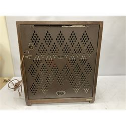1930s Marconi Type 561 valve radio, in shaped Art Deco case with woven brass overlaid speaker, circa 1937, H58cm W50cm