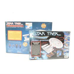 Bandai Playmates Star Trek Space Talk Series U.S.S Enterprise NCC-1701-D, collectors edition no. 052077, together with Bandai Playmates Star Trek Transwarping Starship Enterprise, both boxed