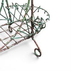 Victorian country house ornate wirework basket conservatory or garden planter, two tier form with oval centre