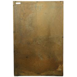 Cyril Hamersma (British 1919-1994): Geometric Cubist Abstract on Black Ground, rectangular oil on board apparently unsigned 60cm x 91cm (unframed)