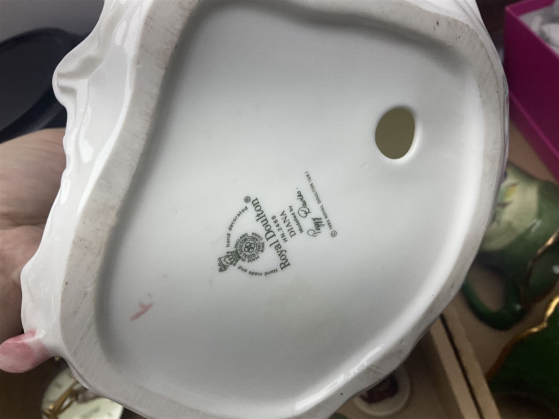 Beswick figure Matthew the trumpet playing pig, together with Royal Doulton figure Diana HN2468, a pair of Limoges busts and other collectables  