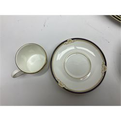 Wedgwood Cavendish pattern dinner service for twelve, comprising dinner plates, side plates, bowls, soup bowls, two tureens, saucer boat and sauce, together with matching part coffee service (82) 