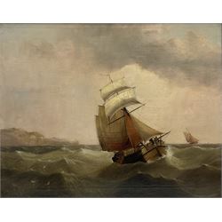 Edward King Redmore (British 1860-1941): Sailing Barges off the Coast, oil on canvas signed 60cm x 76cm