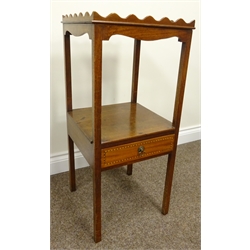  George III mahogany washstand with later removable top, with single drawer, 37cm x 37cm, H80cm  