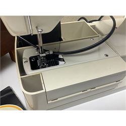 Husqvarna combina II sewing machine in case, with instruction manual and sewing box