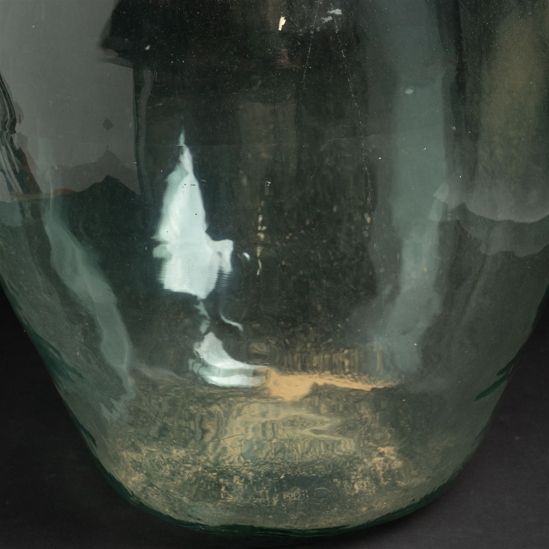  Large green glass Demijohn, H64cm  