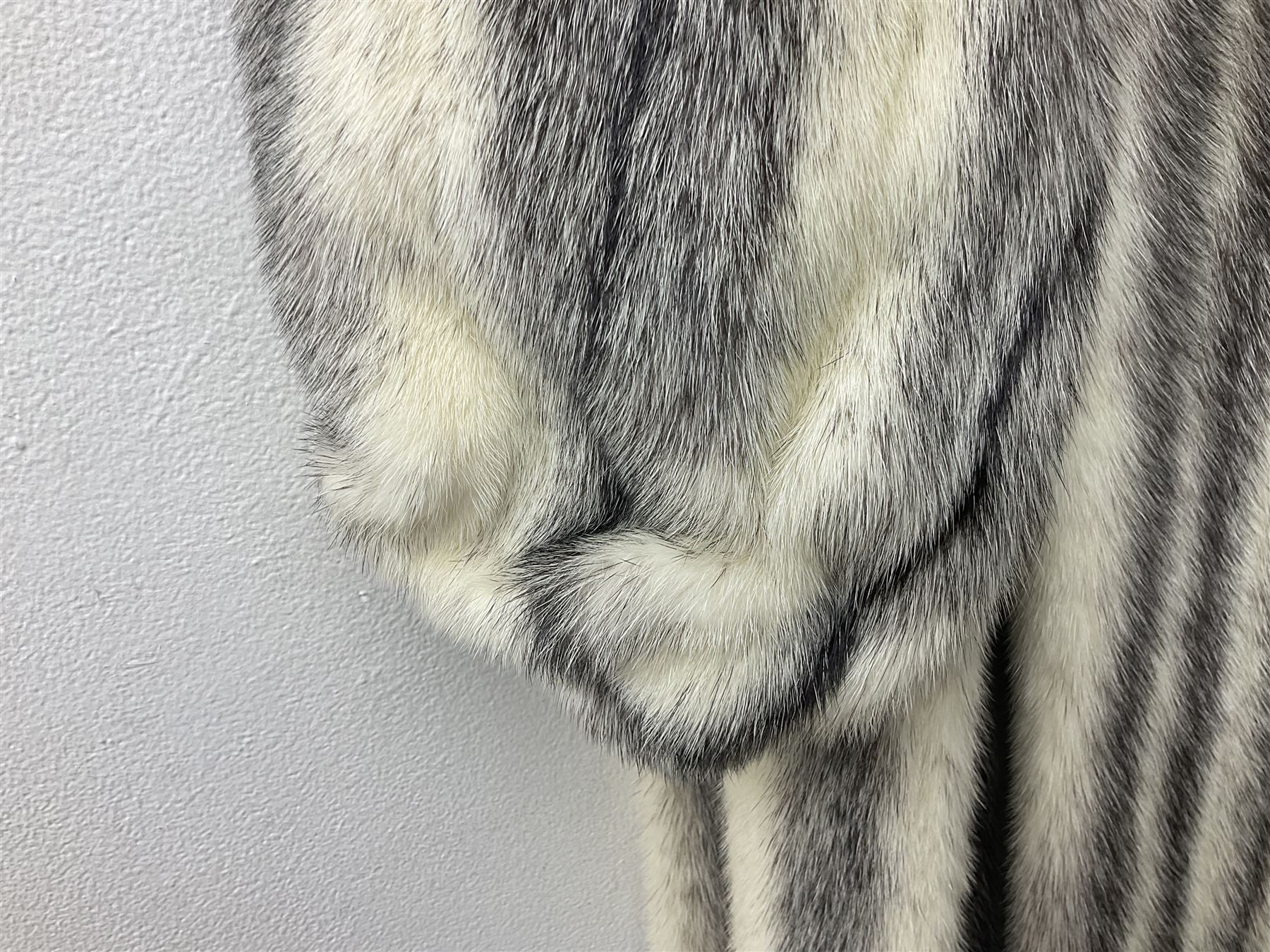 1980s Kohinoor mink 3/4 length coat, with embroidered floral lining, retailed by Ross Furriers Ltd, L112cm