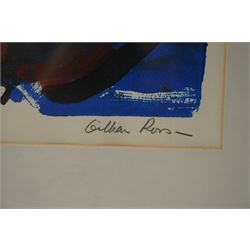 Gillian Ross Kelsey (British 1935-2025): 'Celtic Image No 1' and 'Celtic Image No 2', two acrylic monotypes signed and titled in pencil max 70cm x 110cm (2)