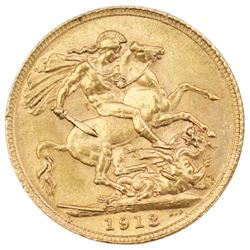 King George V 1913 gold full sovereign coin