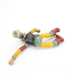 Ediswan Radio jointed wooden advertising figure for Mazda valves, H34cm