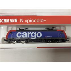 Fleischmann 'N' gauge 'Piccolo' - two double pantograph locomotives Nos.732303 & 817320; both boxed (2)