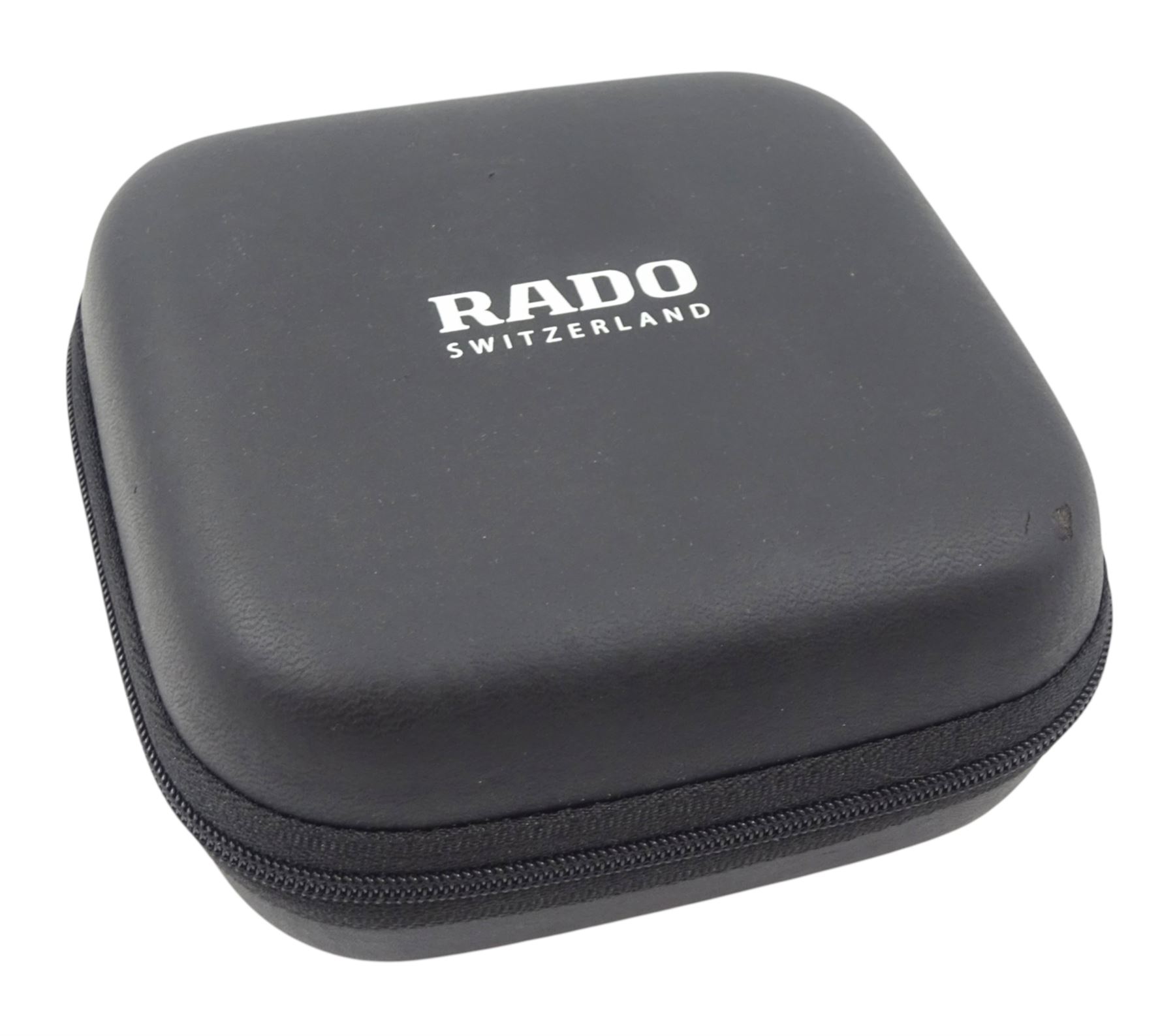 Rado Jubile Diastar stainless steel quartz wristwatch, Ref. 129.0266.3, black dial with diamond markers and date aperture, on original strap, with fold-over clasp