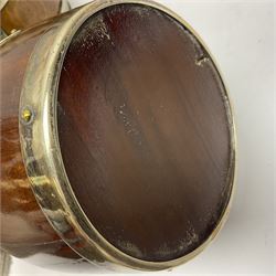 Five early 20th century biscuit barrels with silver-plated mounts, one made from Mahogany from HMS Hindustan