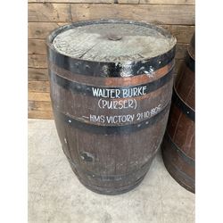 Four coopered barrel pub tables 