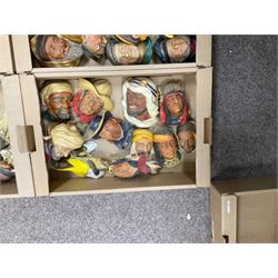 Large collection of Bossons plaster wall-masks, including including fisher man, cowboys, native Americans, etc, in four boxes 