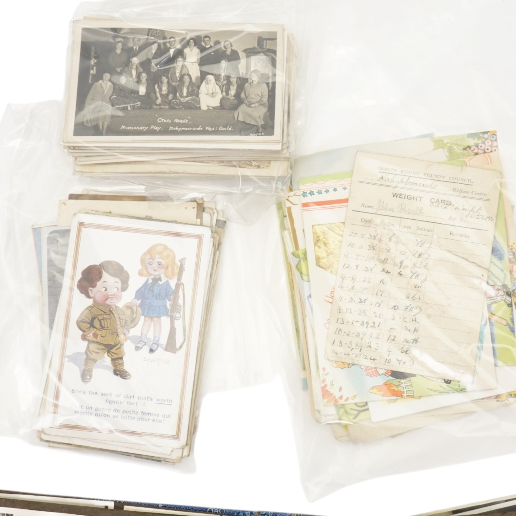 Family collection of 20th century post and greetings cards including a number of Kirkbymoorside, Farndale and other local views and occasions circa 1930s, 1930s birthday cards etc