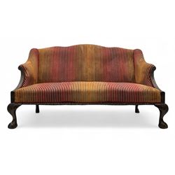 Mid-19th century mahogany two-seat sofa,