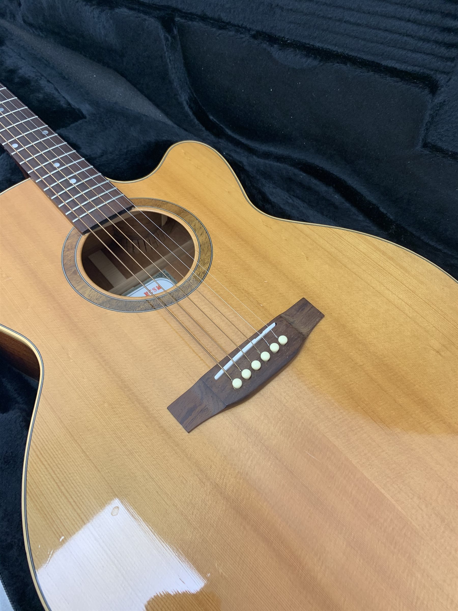 Ayres MCSM acoustic guitar designed by Gerard Gilet, Sitka Spruce, mahogany back and sides, in carrying case