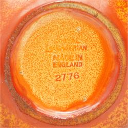 Collection of Pilkington Royal Lancastrian mottled orange vases, impressed marks to base, largest H17cm (3)