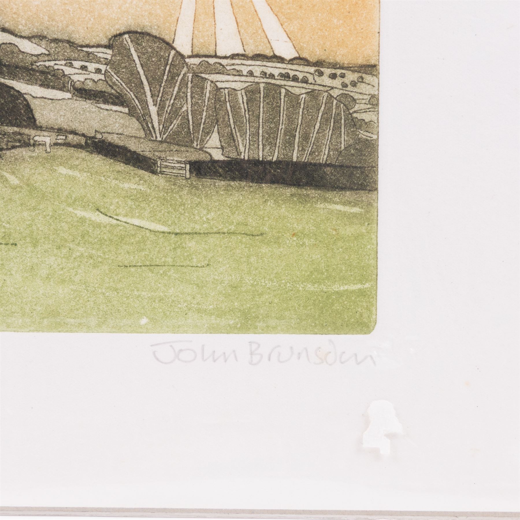 John Brunsdon ARCA (British 1933-2014): Views of Bolton Castle - Wensleydale, set three limited edition coloured etchings with aquatint signed titled and numbered in pencil 29cm x 11cm (3) (2 unframed)