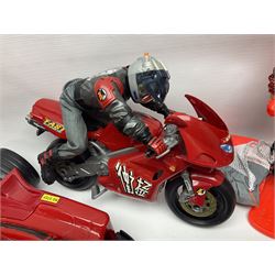 Action Man - six modern figures with associated vehicles/accessories comprising Mission Grand Prix car, motorbike with sidecar, go-kart, motorbike, snowboard and bicycle 