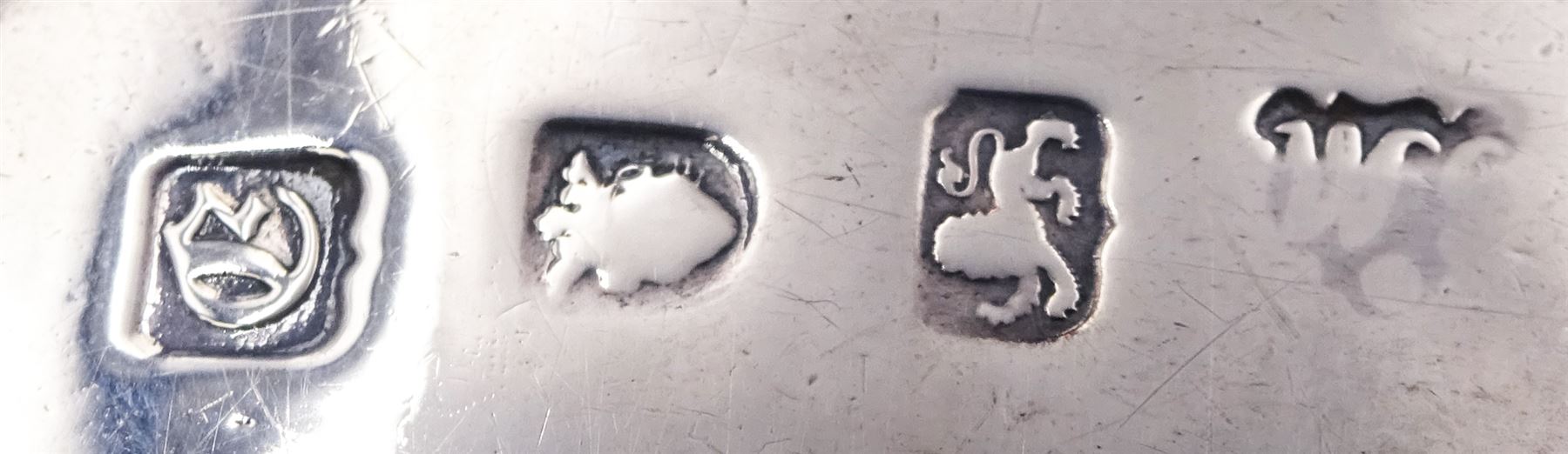 Pair of George III silver sauce boats, each of typical form with gadrooned rim, and acanthus capped scroll handle, upon three shell mounted shell pad feet, hallmarked George Methuen, London 1760 including handle H13cm, approximate total weight 30.25 ozt (941 grams)