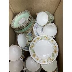 Tea and dinner wares, including Duchess greensleeves design, approximately 56 pieces, crown china imperial design, approximately 20 pieces and colclough pattern number 8378 approximately 20 pieces, two boxes.