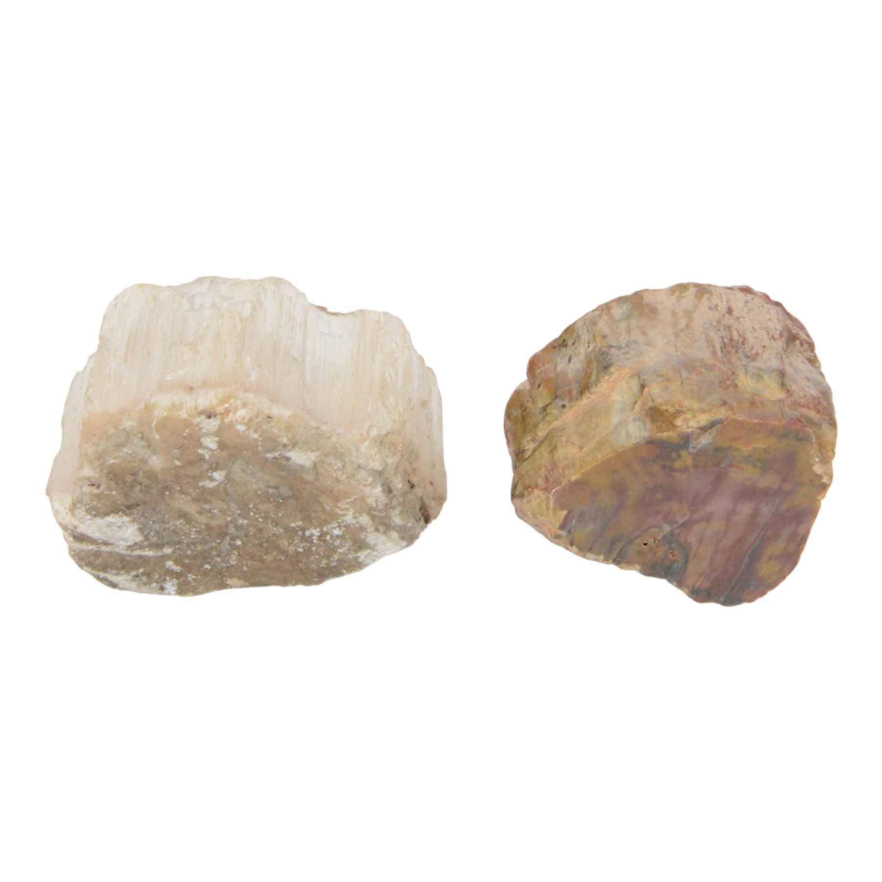 Collection of polished egg shaped mineral specimens, together with amethyst geodes and other minerals  