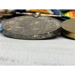 WW1/WW2 Military Cross group of eight medals comprising M.C., 1914 Star with 5th Aug.-22nd Nov.1914 clasp, British War Medal and Victory Medal with MID oak leaves awarded to Lieut. (later Lieut./Col) F.C. Davidson R.A.M.C., 1939-1945 Star, Africa Star with 1st Army clasp, 1939-1945 War Medal and Defence Medal; with single page copy of research material