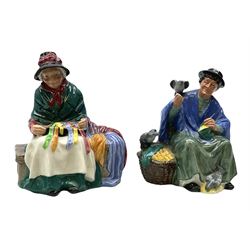 Two Royal Doulton figures comprising 'Tuppence a Bag' HN2320 and 'Silks and Ribbons' HN2017