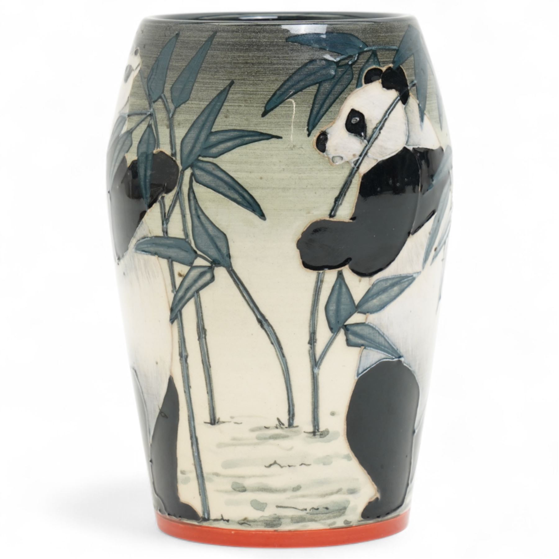 Sally Tuffin for Dennis China Works vase, decorated with Pandas eating bamboo, dated 2003 and numbered 4, printed marks to base, H16cm 