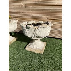 Set of three composite stone planters - THIS LOT IS TO BE COLLECTED BY APPOINTMENT FROM DUGGLEBY STORAGE, GREAT HILL, EASTFIELD, SCARBOROUGH, YO11 3TX