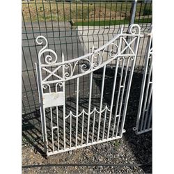 Pair of white painted iron gates  - THIS LOT IS TO BE COLLECTED BY APPOINTMENT FROM DUGGLEBY STORAGE, GREAT HILL, EASTFIELD, SCARBOROUGH, YO11 3TX