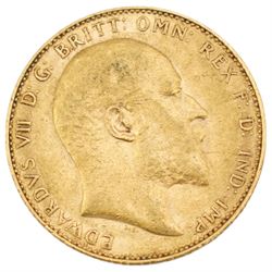 King Edward VII 1908 gold full sovereign coin