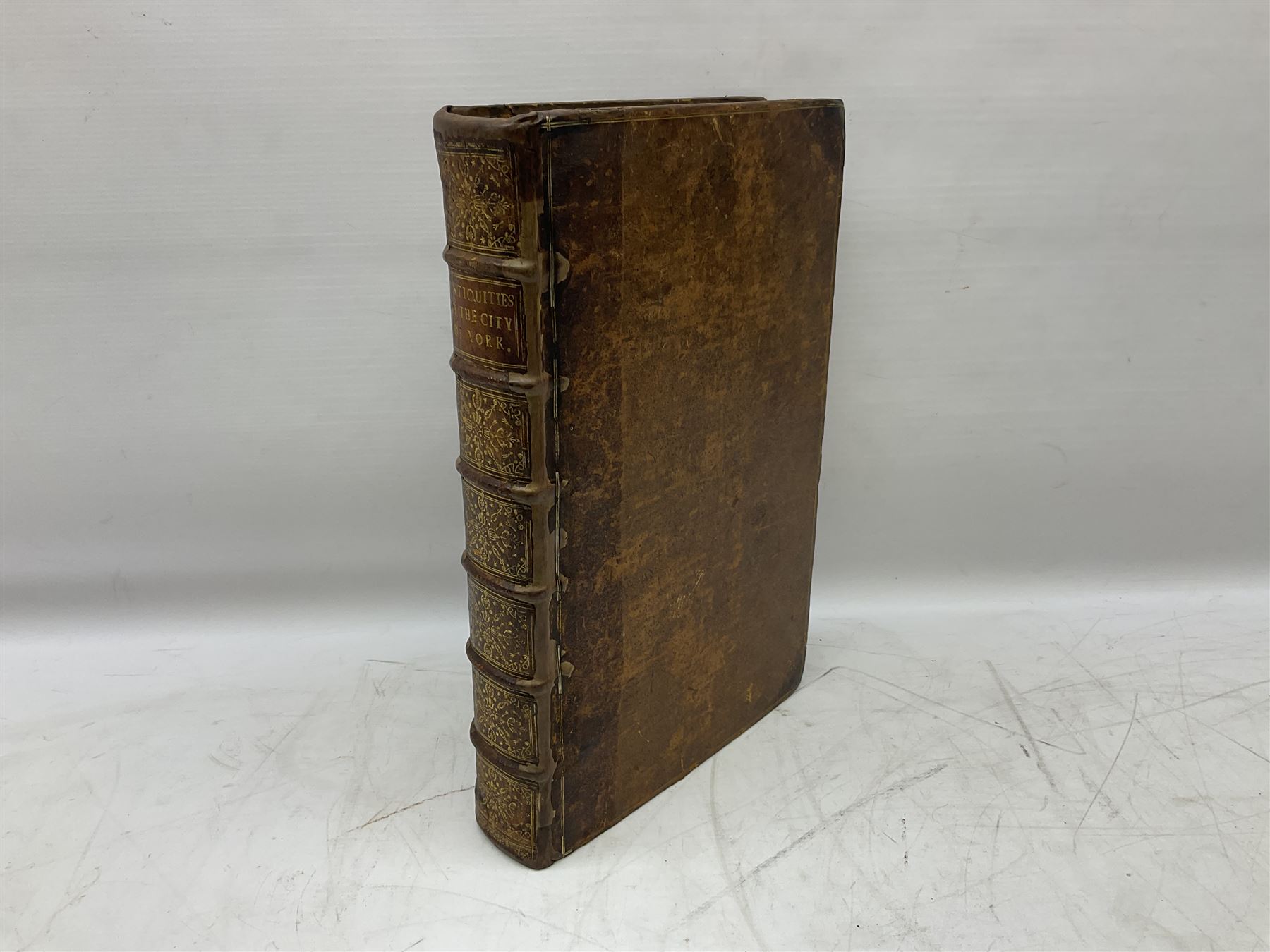 Drake Francis: Eboracum: Or The History And Antiquities Of The City Of York. 1736 William Boyer London, with copper plates, rebacked full calf binding