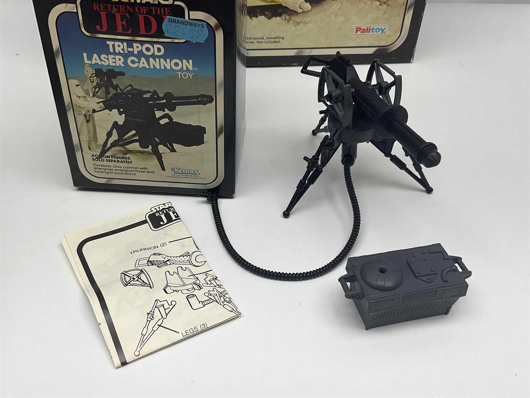 Star Wars - vintage vehicles comprising Rebel Armoured Snowspeeder and Tri-pod Laser Cannon; both boxed; Rebel Transport with 3 3/4