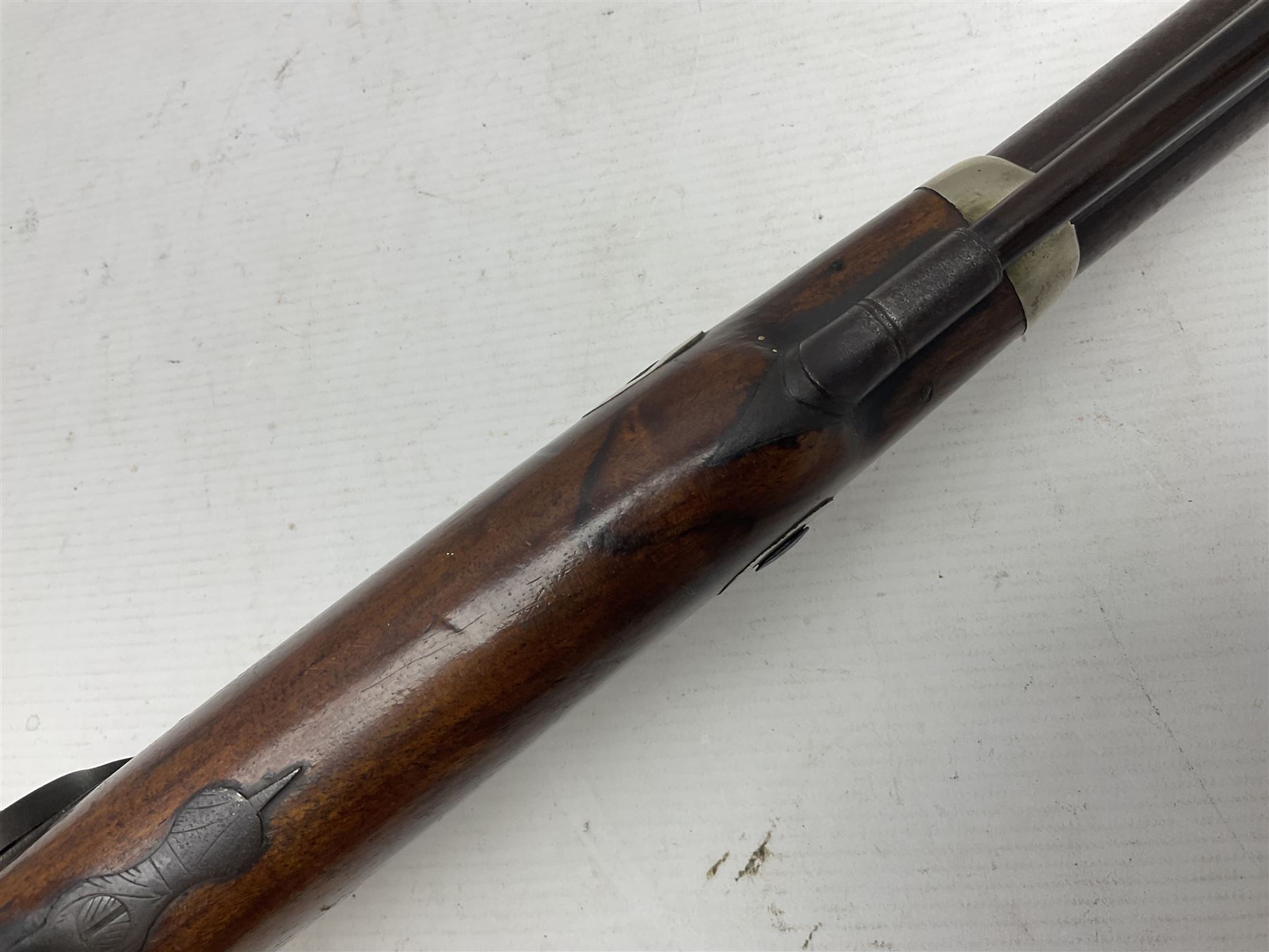 19th century W. Murcott of London 12-bore single barrel back-action percussion 'cripple stopper' sporting gun, with 58.5cm(23